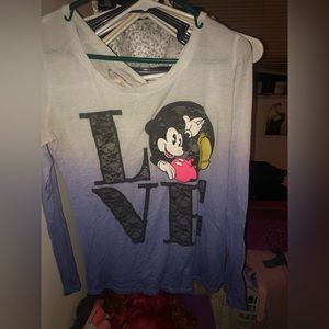 Mickey Mouse LOVE Long Sleeve T-Shirt -L